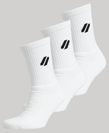 Superdry Women’s Coolmax Sport Crew Socks White / White Multi - Size: M/L