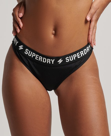 Superdry Women’s Elastic Recycled Bikini Briefs Black - Size: 16