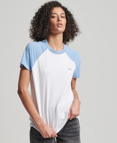 Superdry Women’s Organic Cotton Vintage Baseball T-Shirt Light Blue / Halifax Blue Grit/Optic - Size: 8