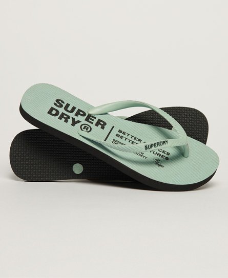 Superdry Women’s Studios Flip Flops Blue / Pastel Blue - Size: L