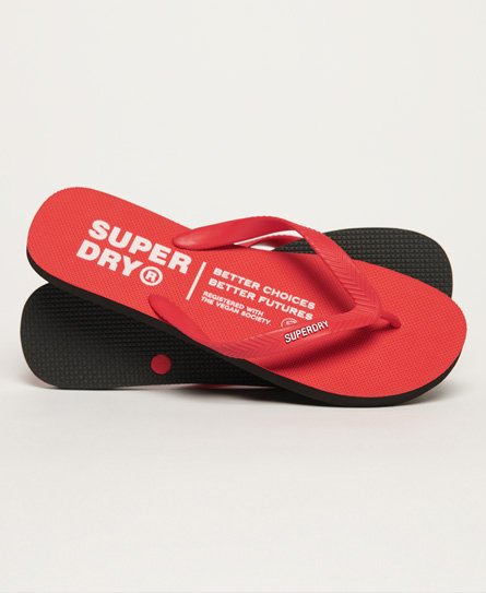 Superdry Men’s Studios Flip Flops Red / Risk Red - Size: S