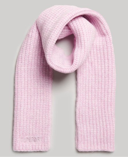 Superdry Women’s Essential Ribbed Scarf Pink / Lilac Marl - Size: 1SIZE