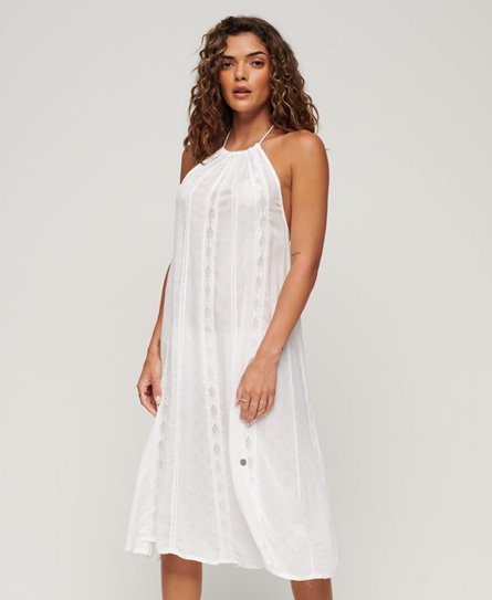 Superdry Women’s Halter Neck Midi Dress White / Off White - Size: 14