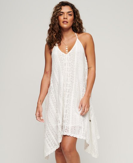 Superdry Women’s All Lace Midi Dress White / Off White - Size: 14