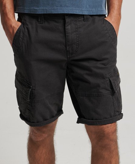 Superdry Men’s Classic Organic Cotton Core Cargo Shorts, Black, Size: 30