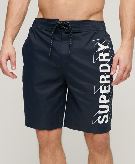 Superdry Men’s Classic Sportswear Recycled Board Shorts, Navy Blue, Size: XXL