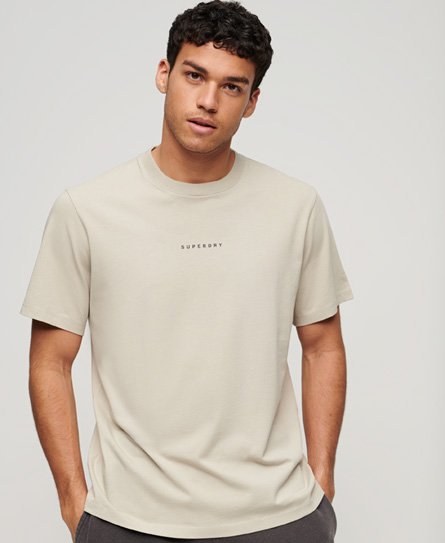 Superdry Men’s Loose Fit Brand Print Code Surplus Logo T-Shirt, Grey, Size: XXL