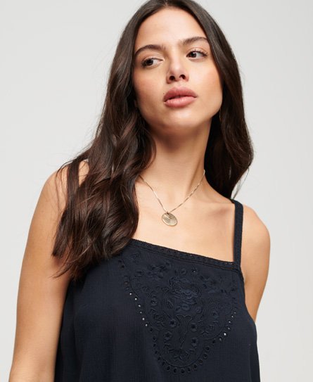 Superdry Women’s Embroidered Cami Top Navy / Eclipse Navy - Size: 8