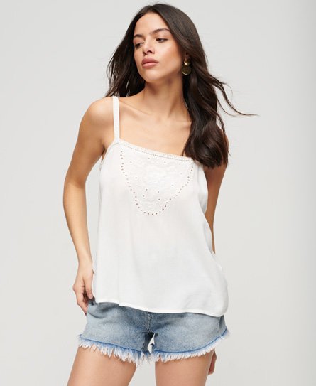 Superdry Women’s Embroidered Cami Top White / Off White - Size: 8