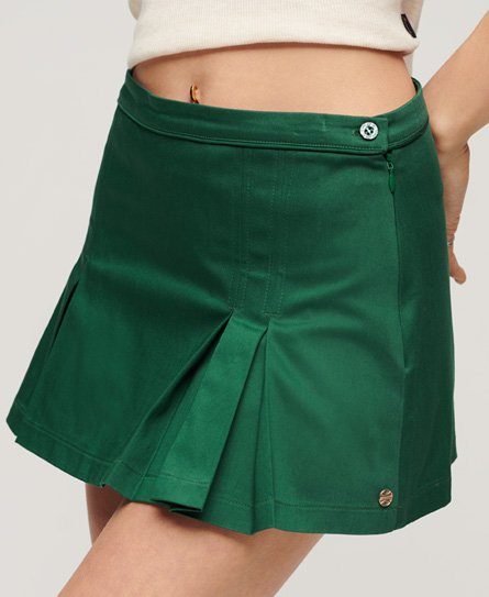 Superdry Women’s Fully lined Tennis Skirt, Green, Size: 14