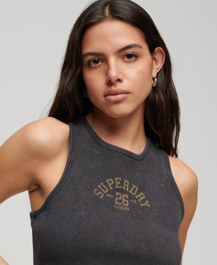 Athletic Essentials Waffle Cropped Tank Top