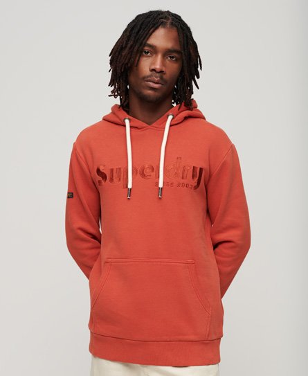 Superdry Men’s Terrain Logo Overdyed Hoodie Red / Ketchup - Size: S