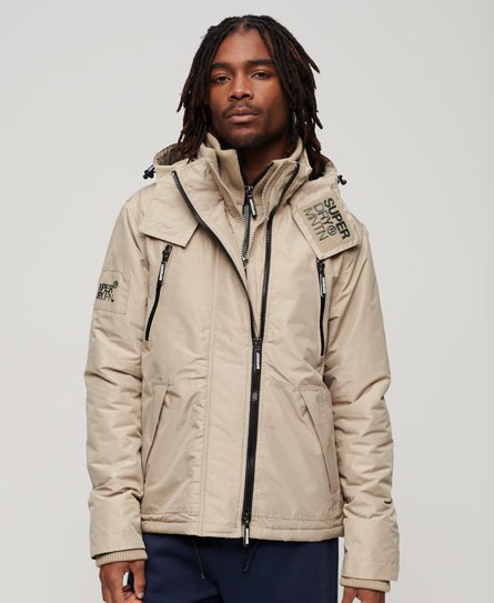 Superdry Mens Embroidered Mountain SD Windcheater Jacket, Beige, Size: M