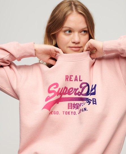 Superdry Women’s Tonal Vintage Logo Graphic Sweatshirt Pink / Somon Pink Marl - Size: 8