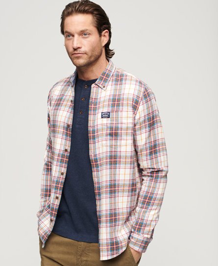 Superdry Men’s Organic Cotton Lumberjack Check Shirt White / Drayton Check Optic - Size: XL