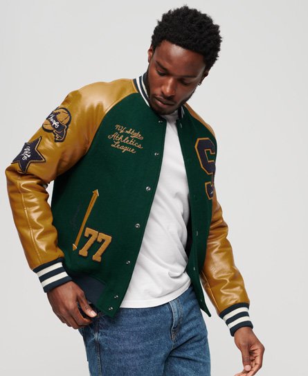 College Varsity Patched Bomber Jacket