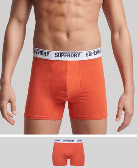 Superdry Men’s Organic Cotton Boxers Single Pack Orange / Bright Orange Marl - Size: M