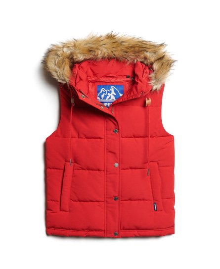 Superdry Everest Faux Fur Puffer Gilet - Women's Womens Jackets