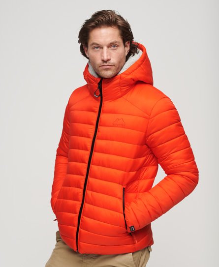 Superdry Men’s Hooded Fuji Sport Padded Jacket Orange / Bold Orange - Size: L