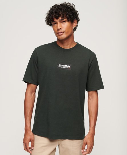 Superdry Men's Code Tech Graphic Loose T-Shirt Green / Academy Dark Green