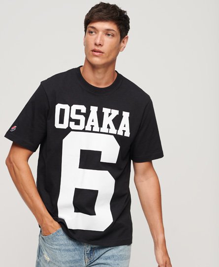 Superdry Men’s Osaka Logo Loose T-Shirt Black - Size: S