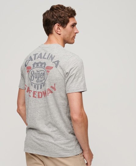 Superdry Men’s Vintage Americana Back Print T-Shirt Grey / Athletic Grey Marl - Size: XL