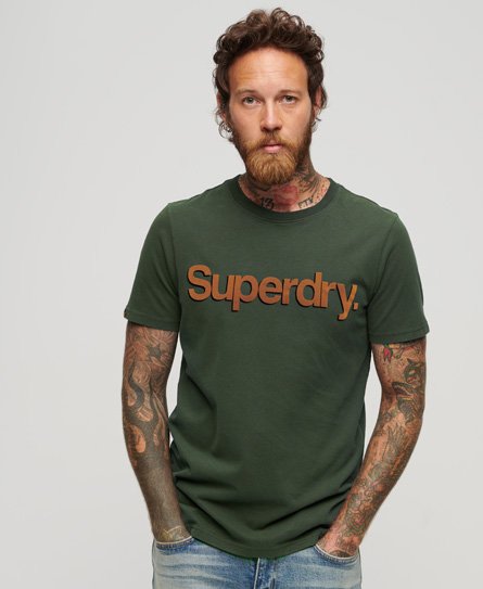 Superdry Men’s Core Logo Classic T-Shirt Green / Academy Dark Green - Size: M