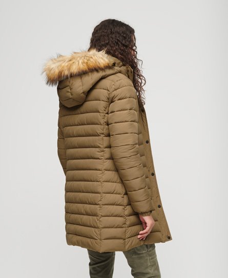 Womens Hooded Jackets Length Puffer Women\'s Coat Fuji Superdry - Mid