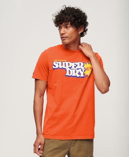 Superdry Men's Cooper 70s Retro Logo T-Shirt Orange / Pureed Pumpkin Orange
