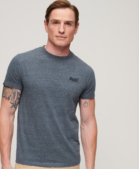 Superdry Men’s Organic Cotton Essential Logo T-Shirt Navy / Navy Marl - Size: S