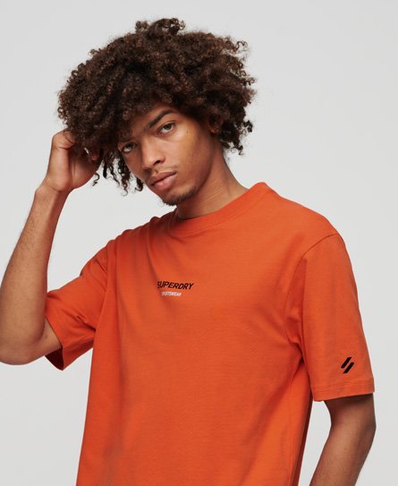 Superdry Men's Loose Fit Logo Print Oversized T-Shirt, Orange