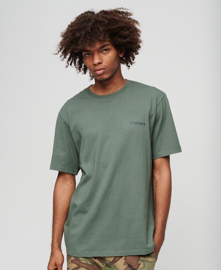 Superdry Men’s Overdyed Logo Loose T-Shirt Green / Balsam Green - Size: Xxl