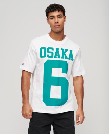 Superdry Men’s Osaka Logo Loose T-Shirt White / Brilliant White - Size: XL