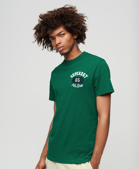 Superdry Herren Besticktes Superstate Athletic T-Shirt mit Logo Grün