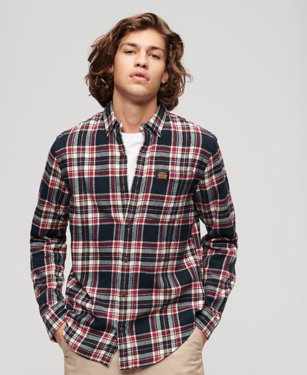 Superdry Men’s Organic Cotton Lumberjack Check Shirt Navy / Kansas Check Navy - Size: XL