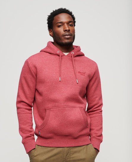 Superdry Men’s Essential Logo Hoodie Red / Berry Red Marl - Size: L