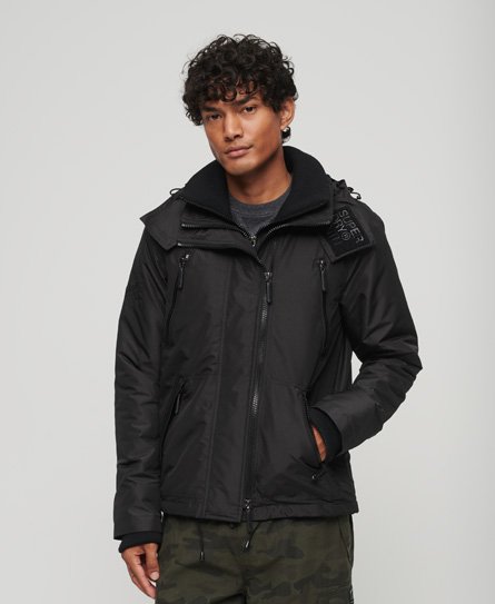 Superdry Men’s Classic Embroidered Mountain SD Windcheater Jacket, Black, Size: L