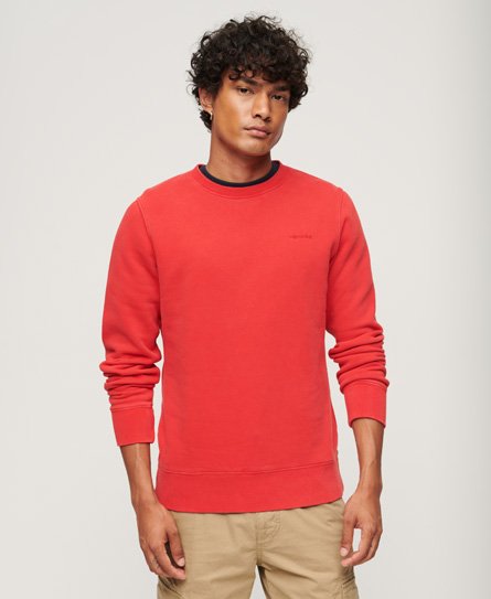 Superdry Men’s Vintage Washed Sweatshirt Red / Varsity Red - Size: L