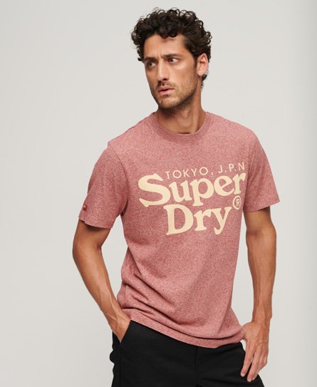 Superdry Men’s Venue Classic Logo T-Shirt Red / French Navy/rich Red/winter - Size: Xxl