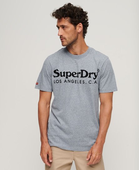 Superdry Men’s Venue Classic Logo T-Shirt Blue / Interstate Blue Grindle - Size: M