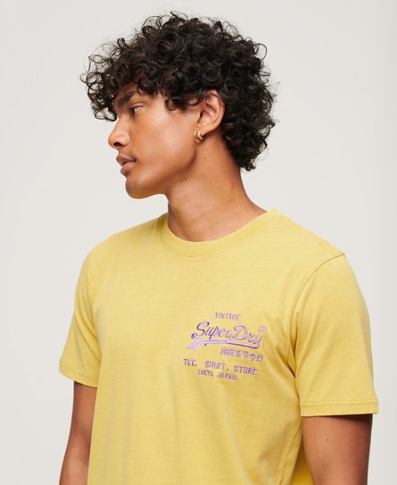Camiseta flúor con logo Vintage