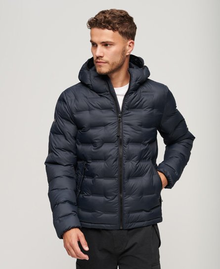 Superdry Men’s Short Quilted Puffer Jacket Navy / Eclipse Navy - Size: L