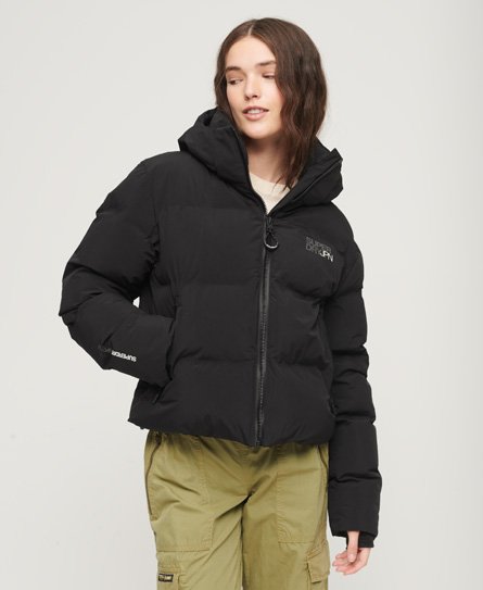 Superdry Women’s Hooded Boxy Puffer Jacket Black - Size: 16