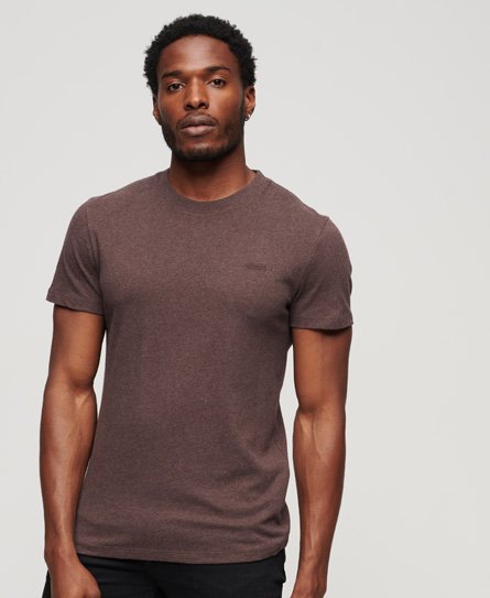 Superdry Men’s Organic Cotton Essential Small Logo T-Shirt Brown / Rich Brown Marl - Size: M