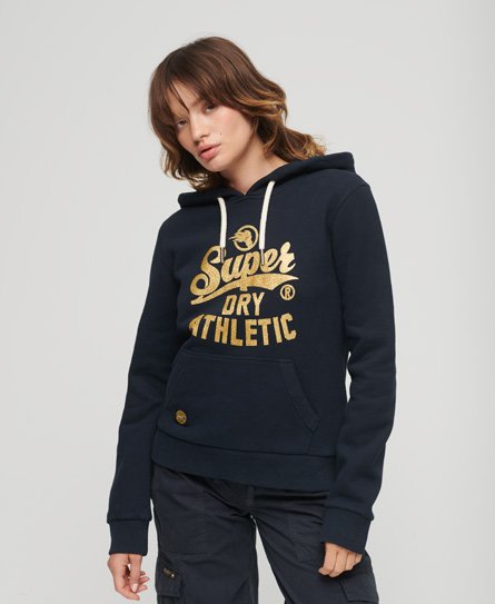 Superdry Women’s Scripted College Graphic Hoodie Navy / Eclipse Navy - Size: 10