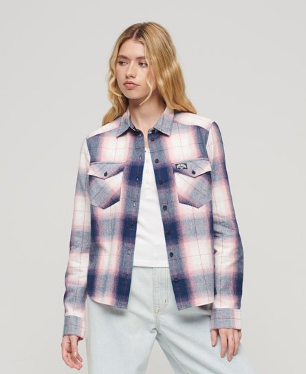 Superdry Women’s Lumberjack Check Flannel Shirt Pink / Pink/Navy Check - Size: 12