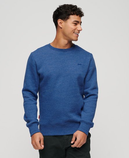 Superdry Men’s Essential Logo Crew Sweatshirt Blue / Midwest Blue Marl - Size: XL