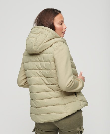 Superdry Women’s Hooded Storm Hybrid Padded Jacket Beige / Pelican Beige - Size: 10