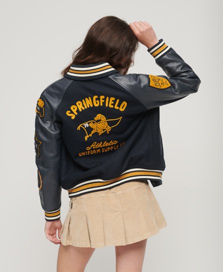 College Patched Varsity Jacket