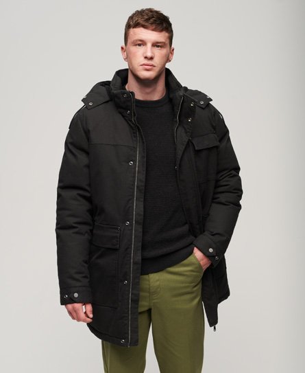 Superdry Men’s Workwear Hooded Parka Jacket Black / Noir - Size: XL